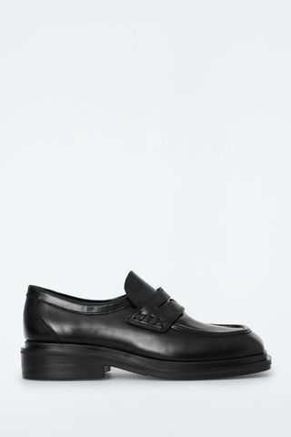 Chunky Square-Toe Leather Loafers