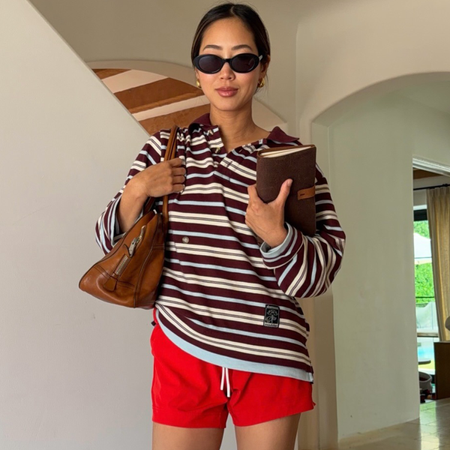 Los Angeles woman wearing striped shirt, a spring 2026 trend.