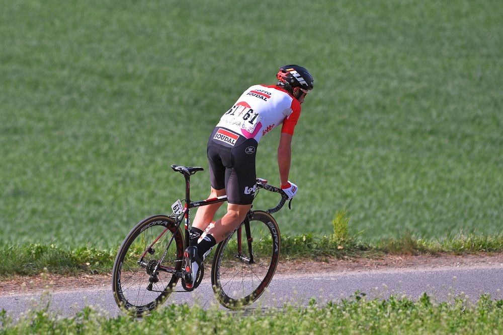 Thomas de Gendt rides alone to victory during stage 2 at tour de Romandie