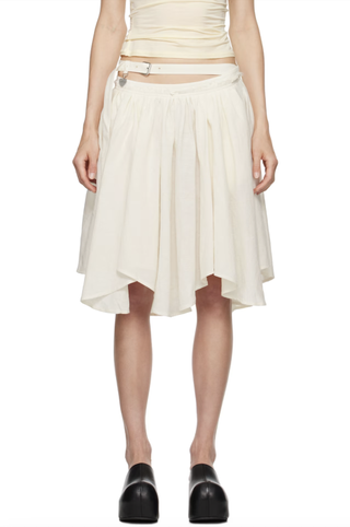 ACNE STUDIOS Off-White Asymmetric Midi Skirt