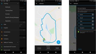 Plotting a course in the Garmin Connect mobile app