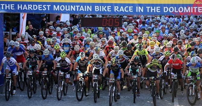 The start of the 2013 Dolomiti Superbike marathon