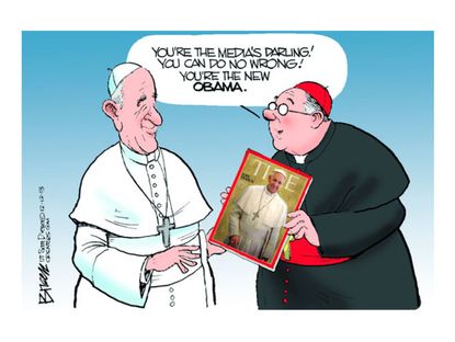 Editorial cartoon Pope Francis TIME POTY