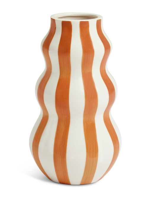 Hand Painted Stripe Vase - Rust