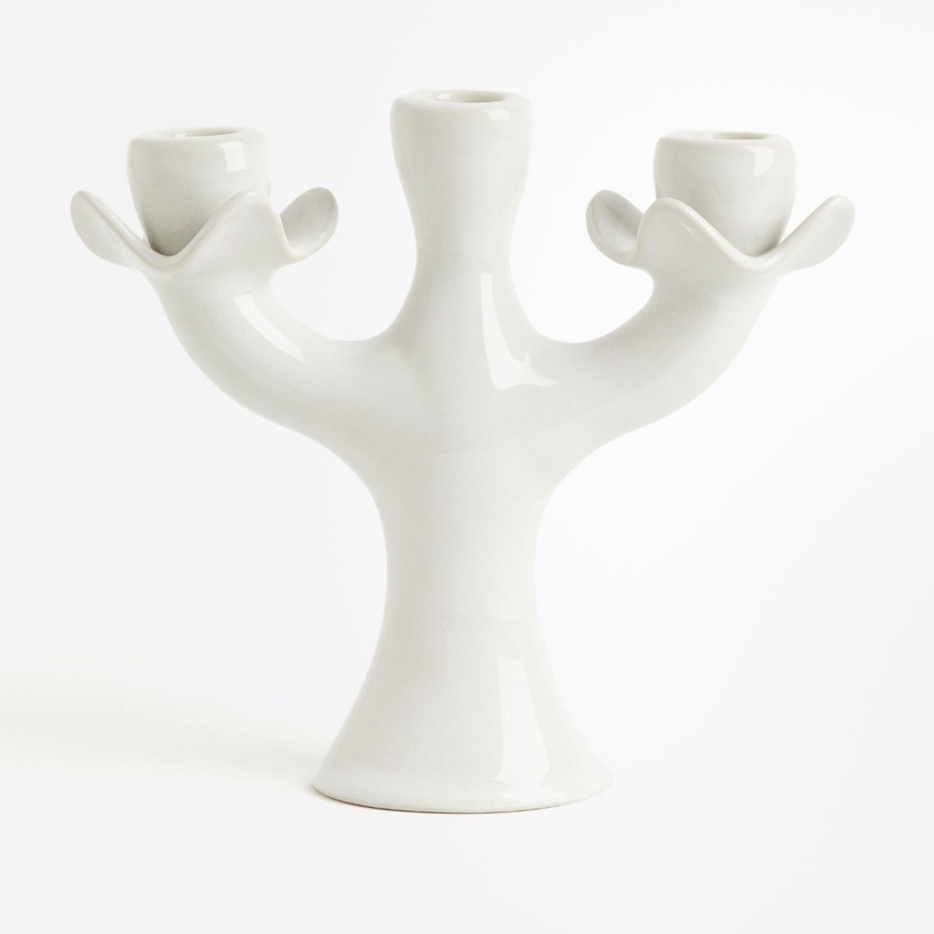 Large Stoneware Candelabra