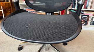 A close up of the seat of the Sihoo C300 Pro office chair.