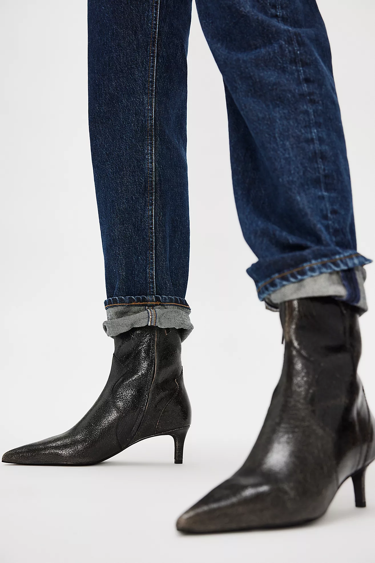 Liora Kitten Heel Suede Ankle Boots