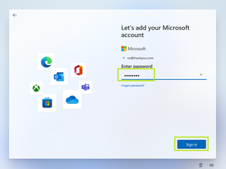 Simple trick to install Windows 11 without Microsoft account 17 enter password and click sign in