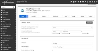 the WordPress Softaculous page within Namecheap's user dashboard