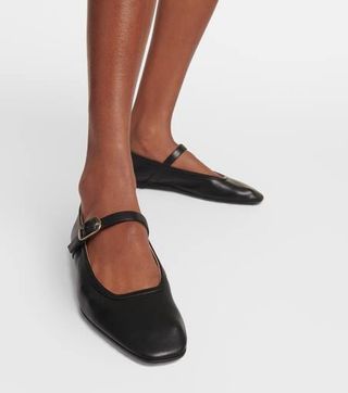 Leather Mary Jane Ballet Flats