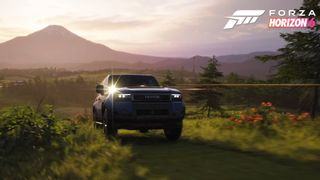 Forza Horizon 6 Toyota Landcruiser driving up grass hill