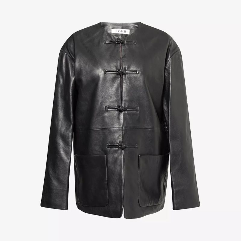 Black Mandarin leather jacket