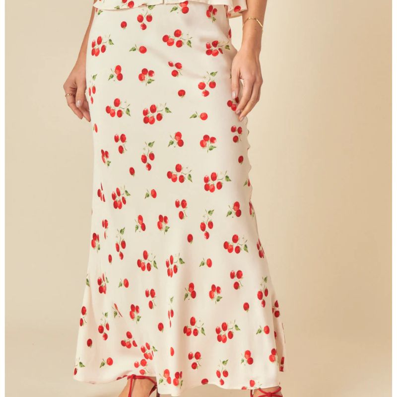Nobody's Child , White Tomato Print Maxi Skirt