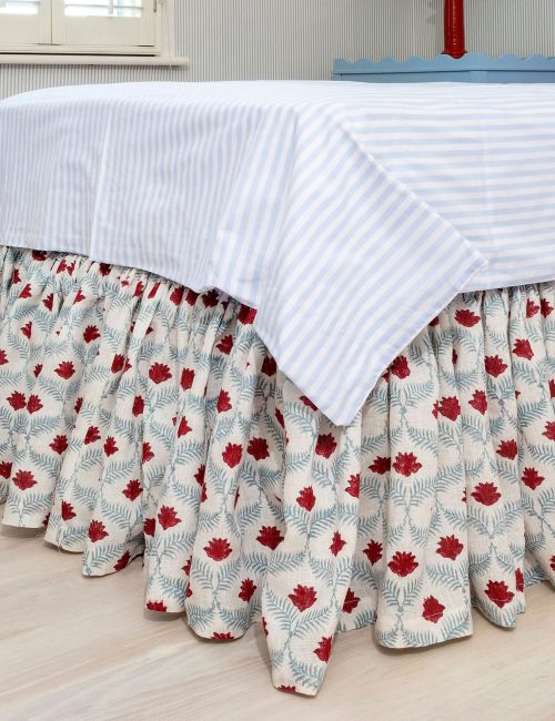 Lotus Linen Ruffle Bed Valance