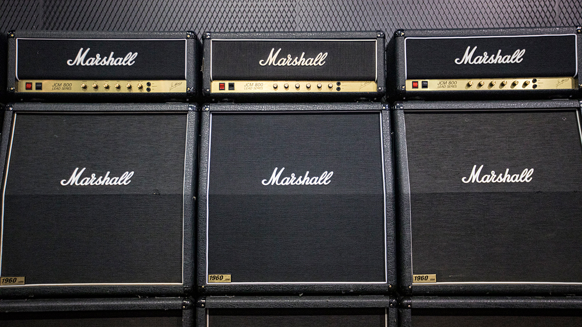 General view of the Marshall Amps booth during Day 1 of The 2025 NAMM Show at Anaheim Convention Center on January 23, 2025 in Anaheim, California