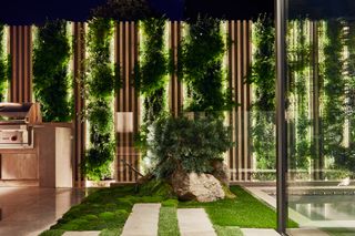 vertical garden with lighting