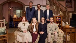 The cast of Everybody Loves Raymond on the classic couch for the 30th anniversary special