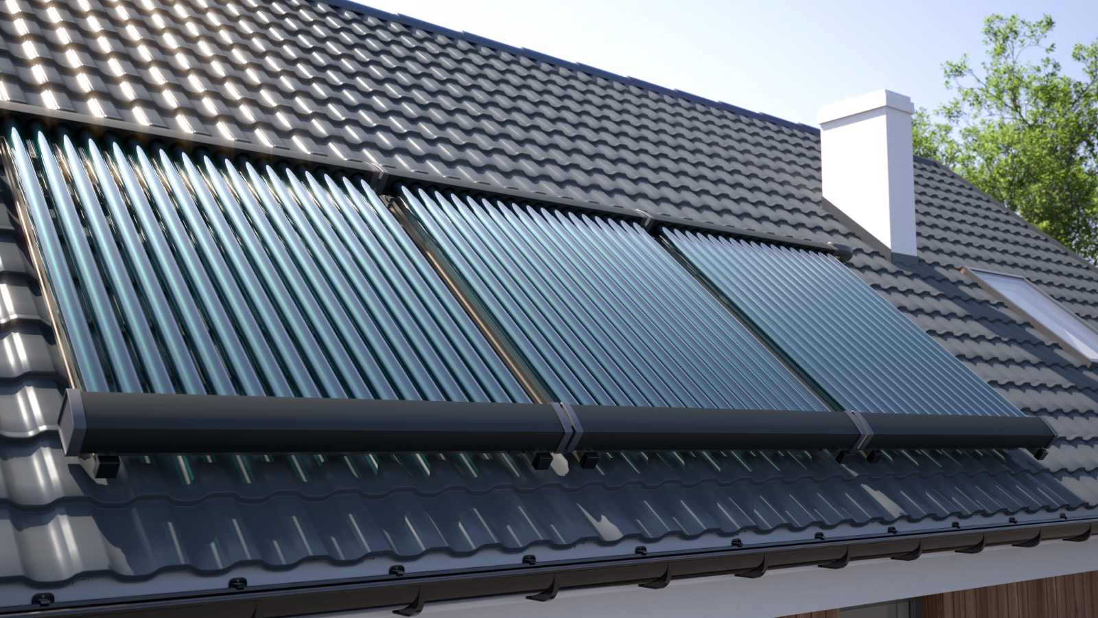 Solar thermal on a roof