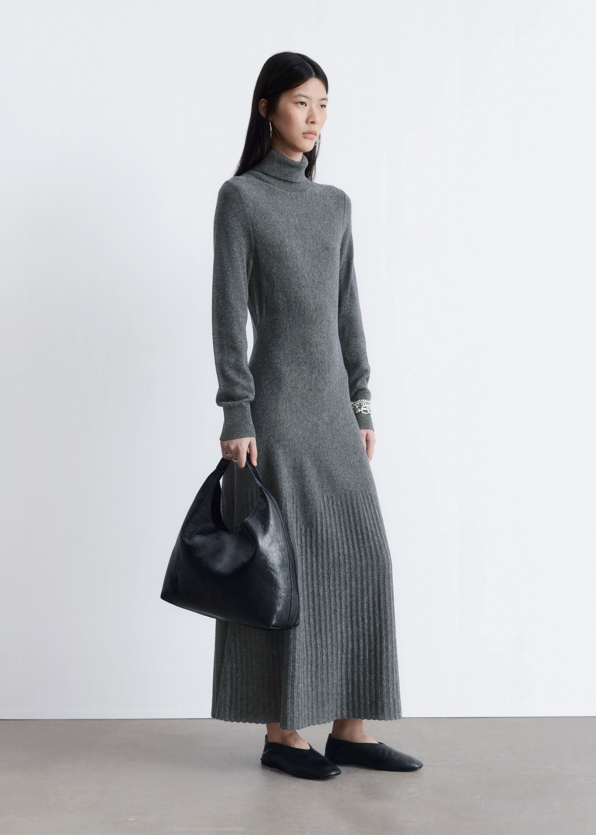 Merino Wool Turtleneck Maxi Dress