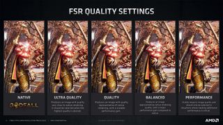 AMD FidelityFX Super Resolution across multiple preset settings