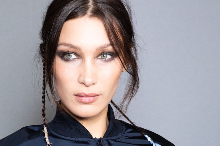 Top Model Bella Hadid is seen backstage at the Max Mara fashion show on February 20, 2020 in Milan, Italy, Bella Hadid hairstyle