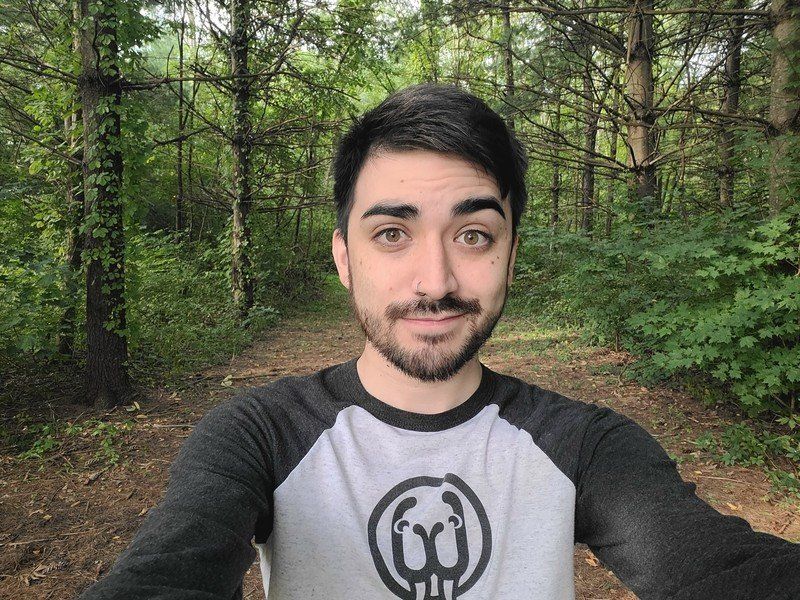 Selfie from the front-facing camera on the Galaxy Z Fold 2