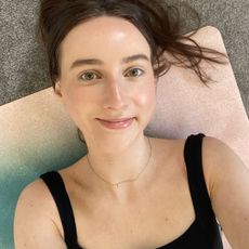 Health writer Katie Sims trying Pilates scissors every day