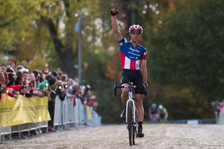 Jeremy Powers (Rapha Focus) celebrates victory