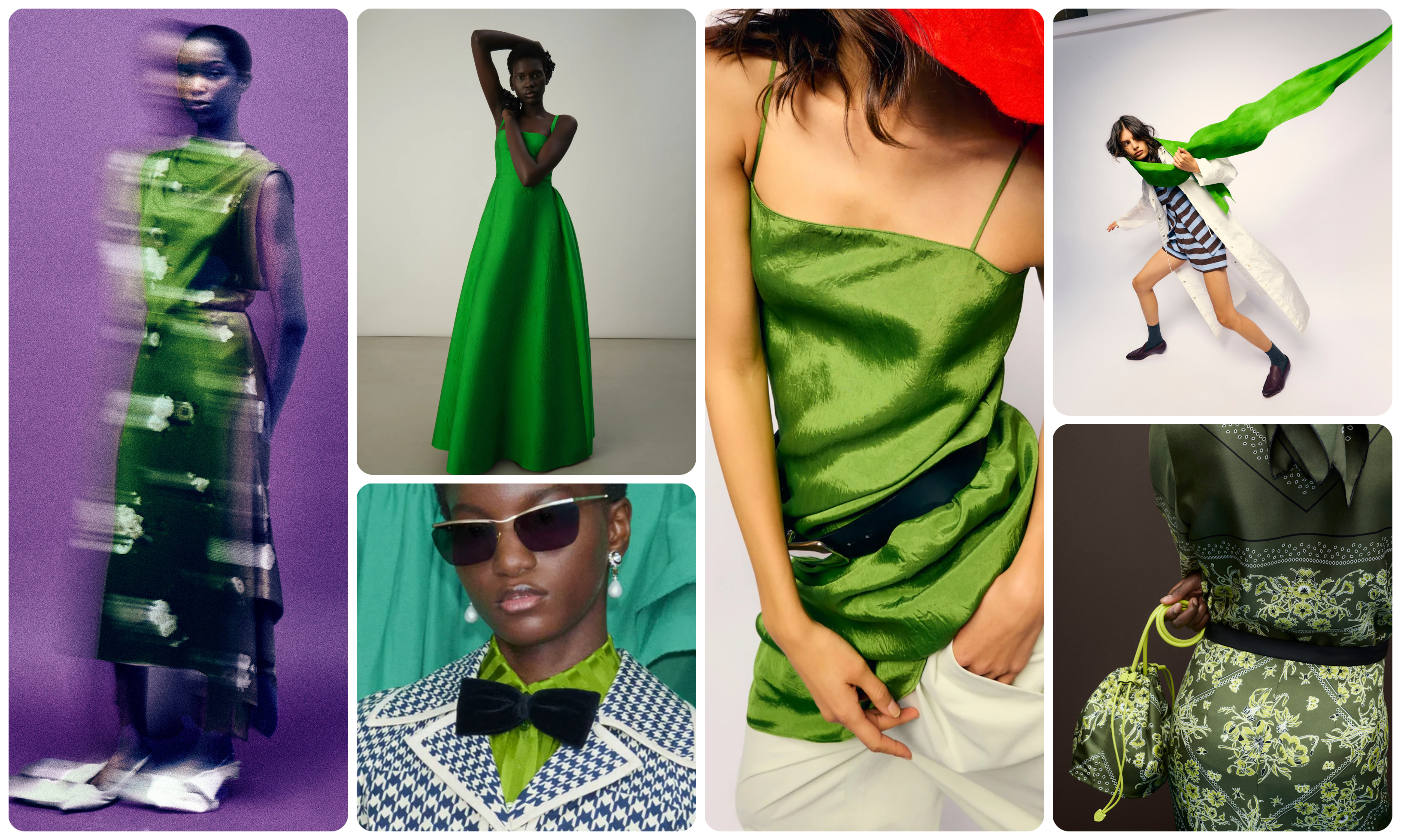 the green color trend at Erdem, Carolina Herrera, Valentino, Tibi, Gucci pre-fall 2025