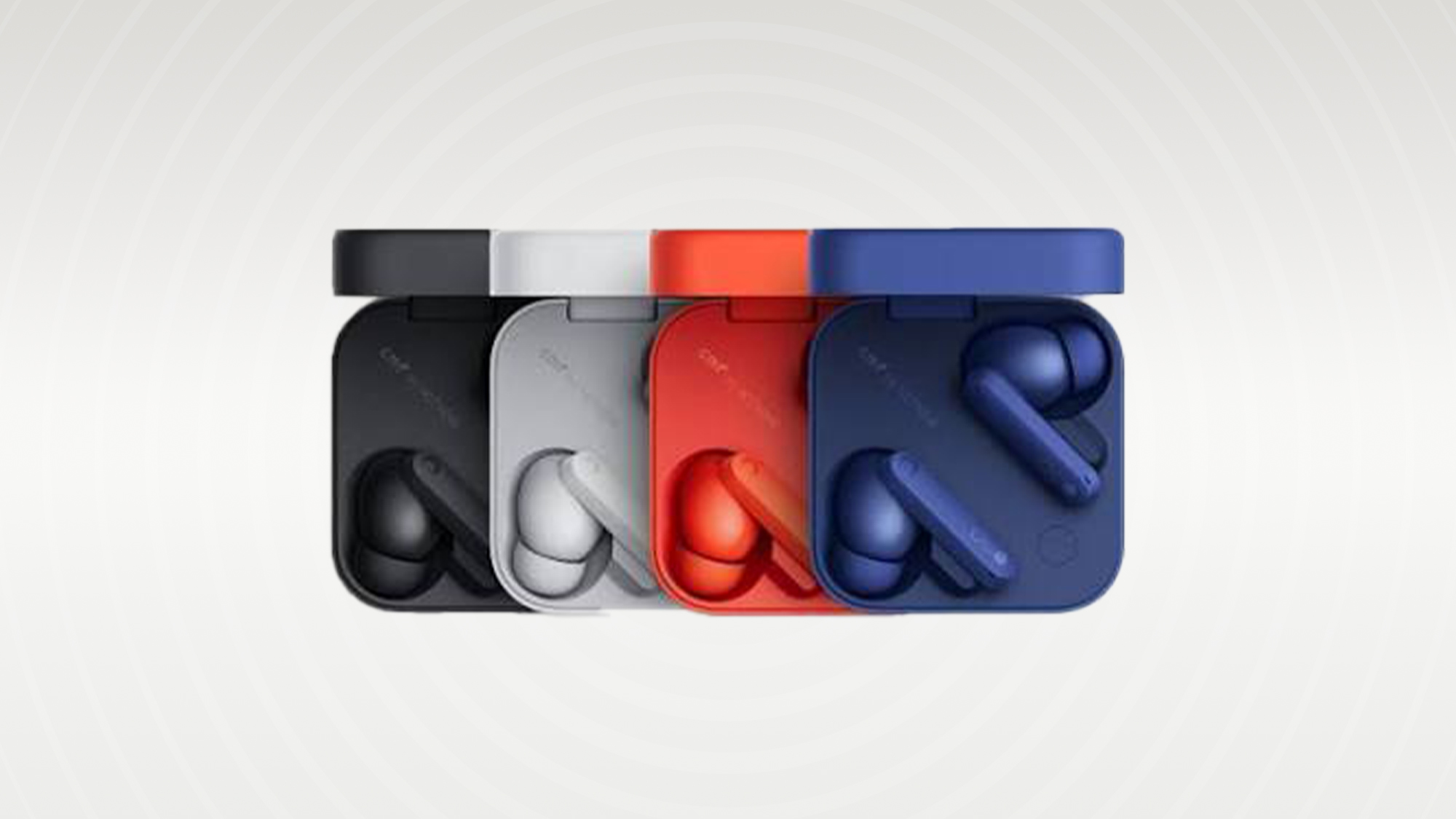 CMF by Nothing Buds Pro 2 in four colors on a light grey background