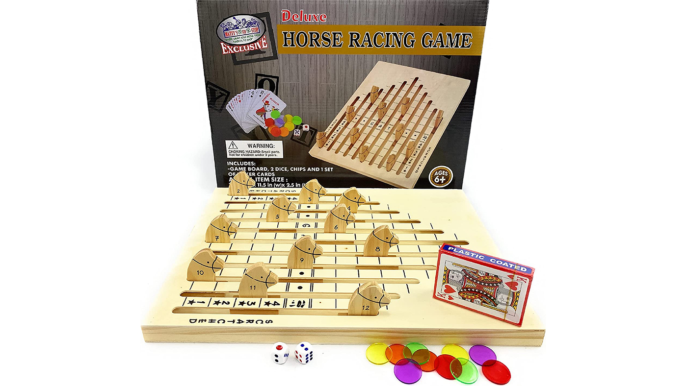 Matty's Toy Stop Deluxe Wooden Horse Racing Game