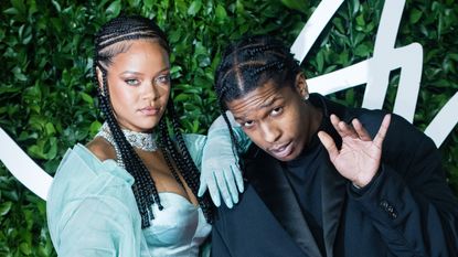 A$AP Rocky and Rihanna arrive at The Fashion Awards 2019