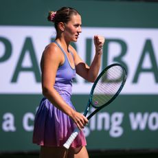 Marta Kostyuk wears a Wilson tennis dress