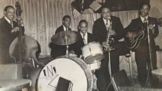 George Freeman (far right) performs at the Garrick Lounge, Chicago, 1946