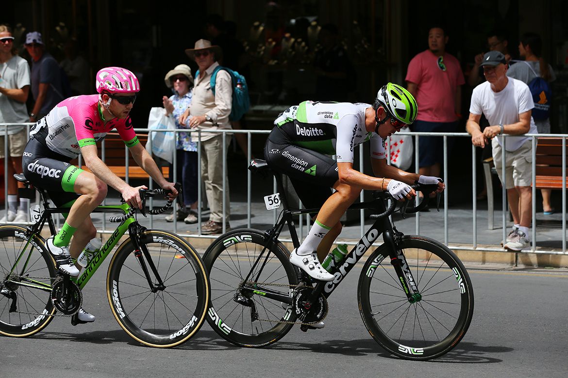 Logan Owen (EF Education First-Drapac) and Ben O'Connor (Dimension Data)