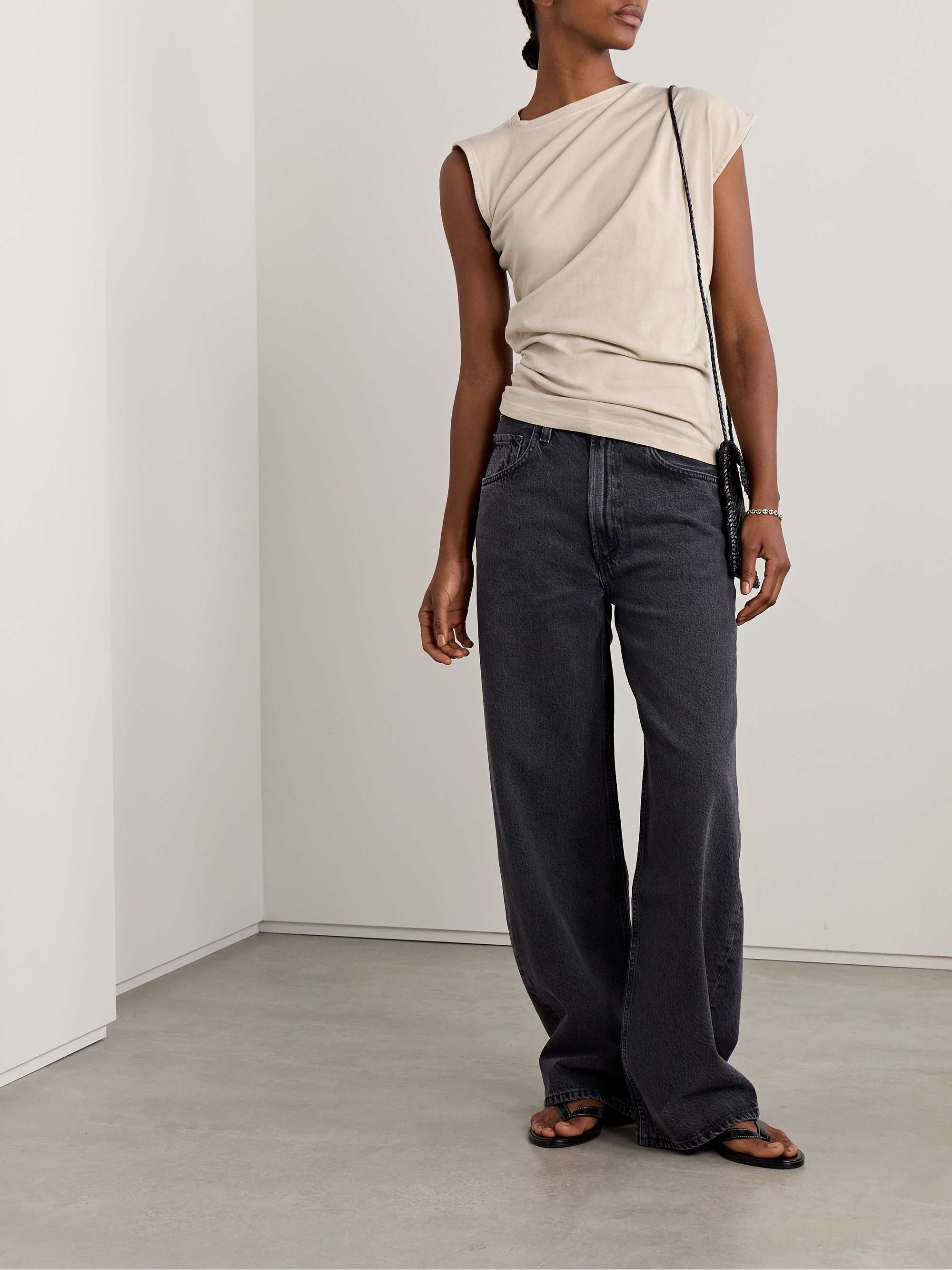 Beth Draped Organic Cotton-Jersey T-Shirt