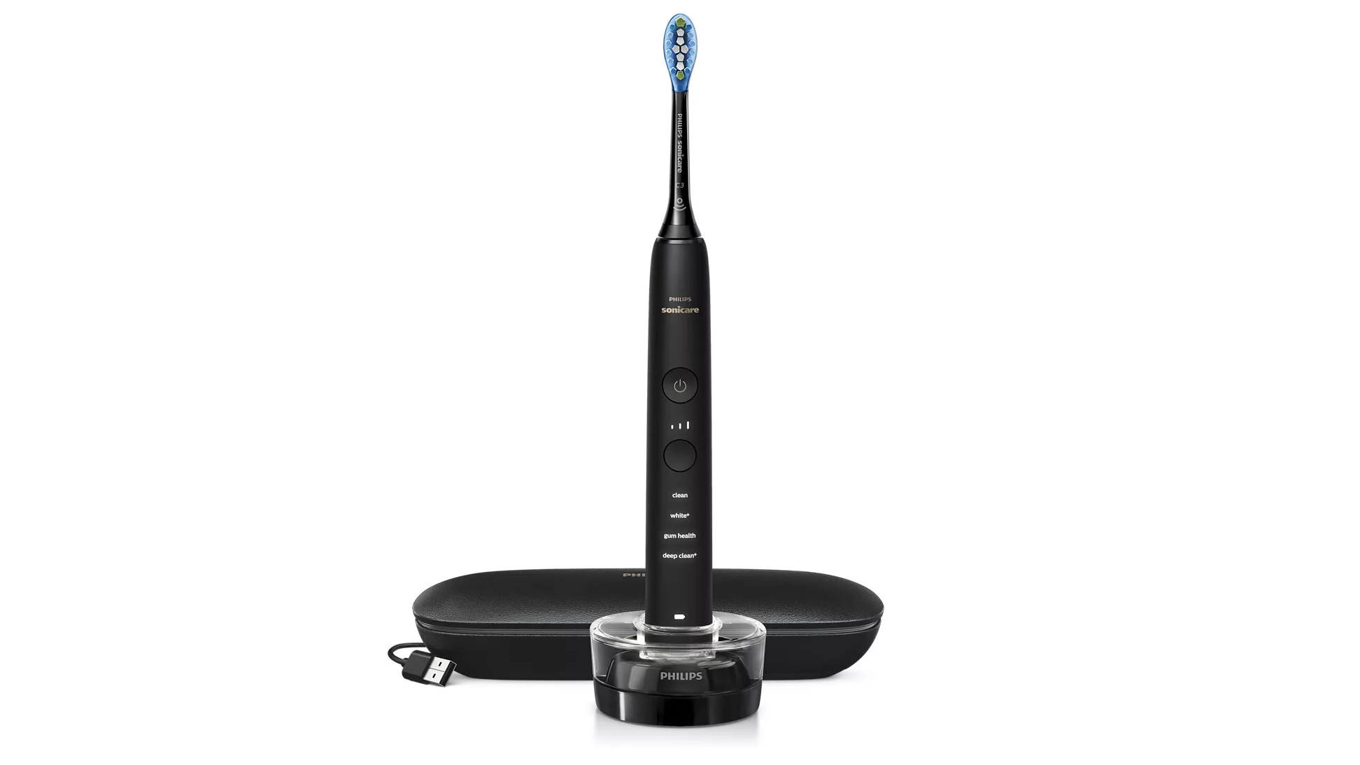 Black Philips Sonicare Diamondclean 9900 electric toothbrush