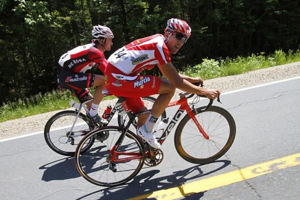 Stage one winner Rafael Serrano Fernandez (Heraklio-Murcia) in the main break.