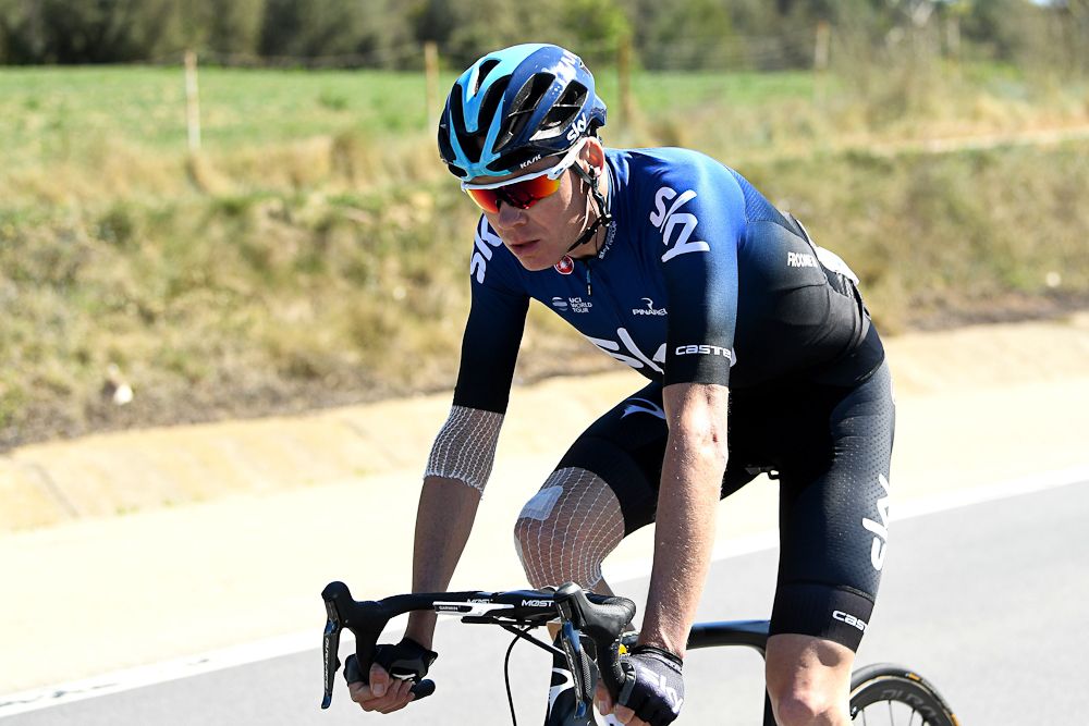 Chris Froome struggles during stage 3 at Volta a Catalunya