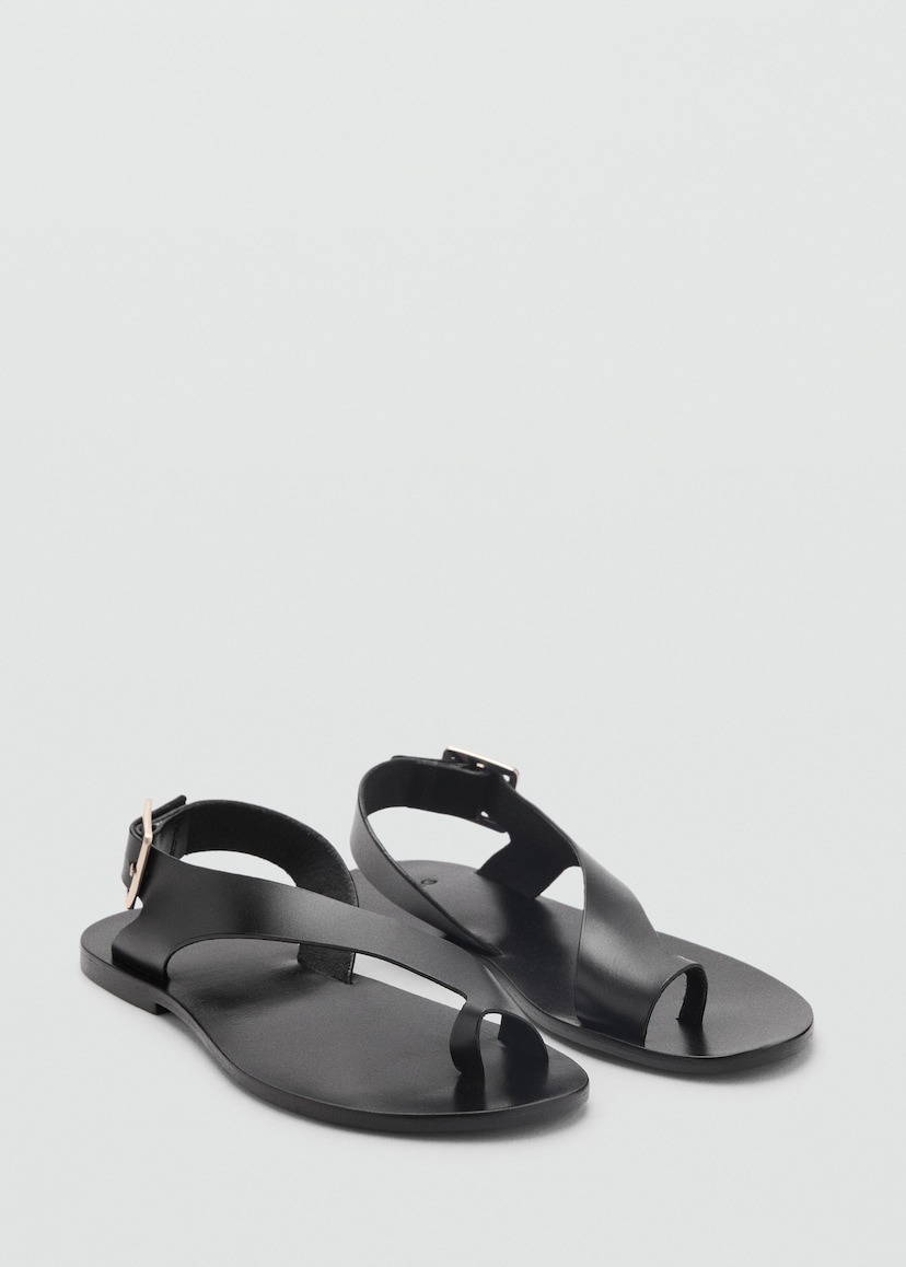 Mango, Leather Sandals With Cross Strap - Women | Mango Usa
