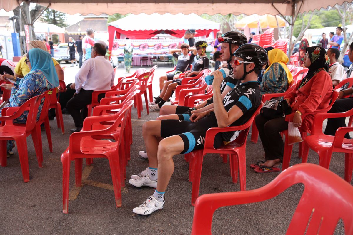 Some welcomed shade for the riders