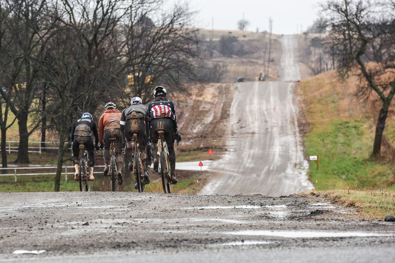 A group tackles the dirt out on route