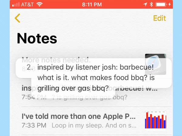 Drag and drop items in Notes and more