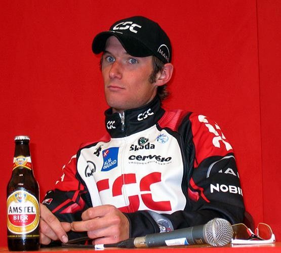 Frank Schleck (CSC) bored, or thinking back about his performance?