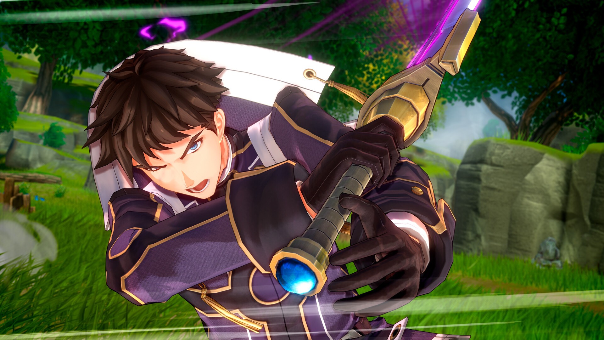Mueller charges ahead with a sword strike in Trails in the Sky 2nd Chapter