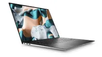 The Dell XPS 15 at an angle against a white background