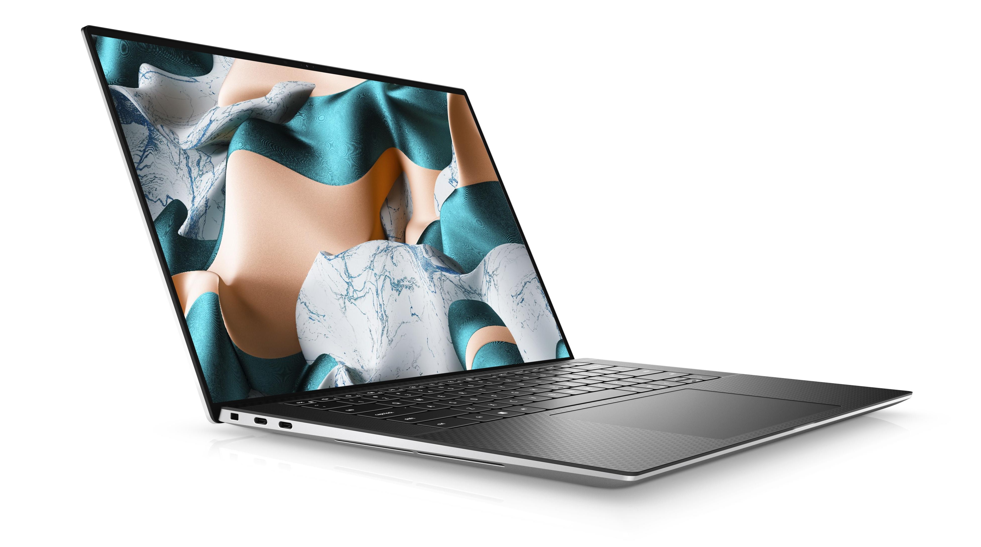 Dell XPS 15 at an angle against a white background
