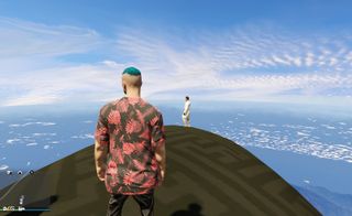 figures surveying ocean in Grand Theft Hamlet