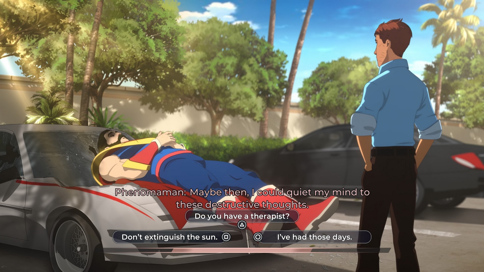 Robert gives Phenomaman a pep talk in Dispatch