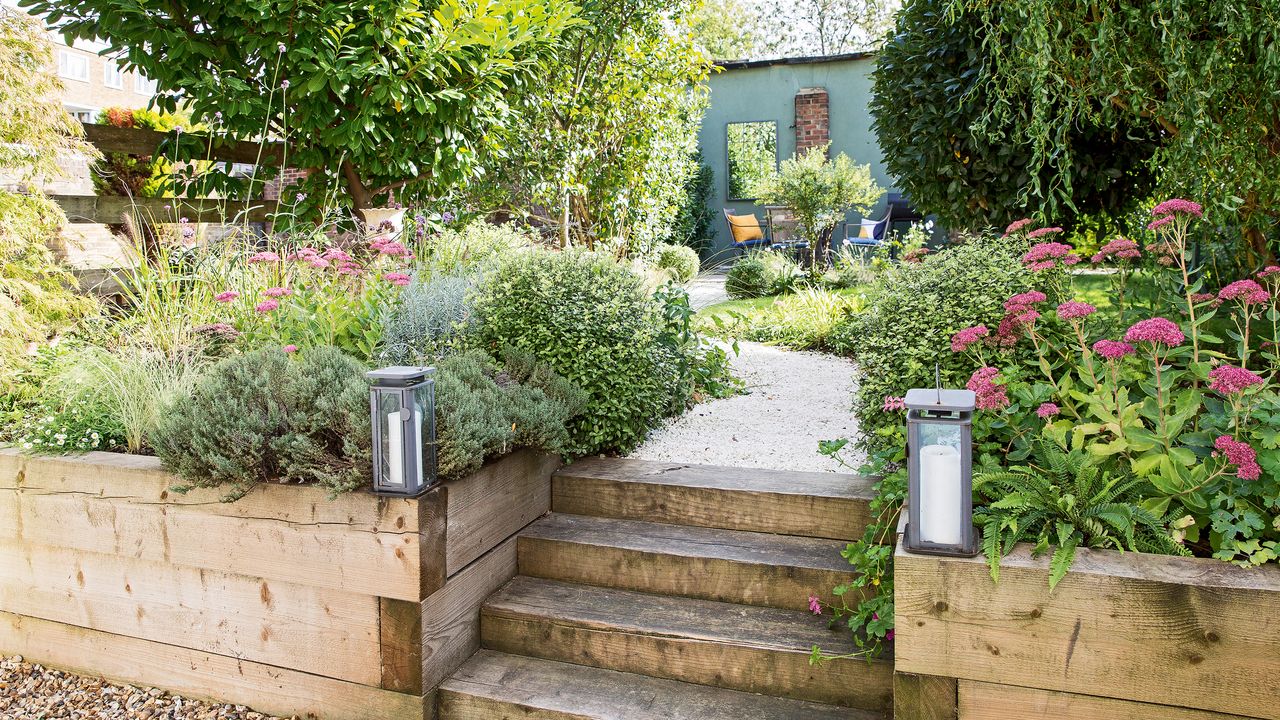 Bush with wooden planter